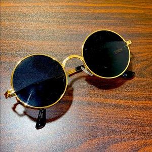 Circle Lens Gold Rim Sun Glasses
